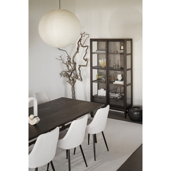 Hnedá vitrína v dekore duba s posuvnými dverami 100x203 cm Hazelton – Rowico-image-1