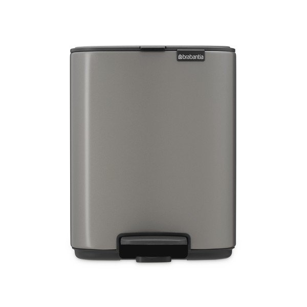 Sivý pedálový oceľový odpadkový kôš 7 l Bo – Brabantia-image-4