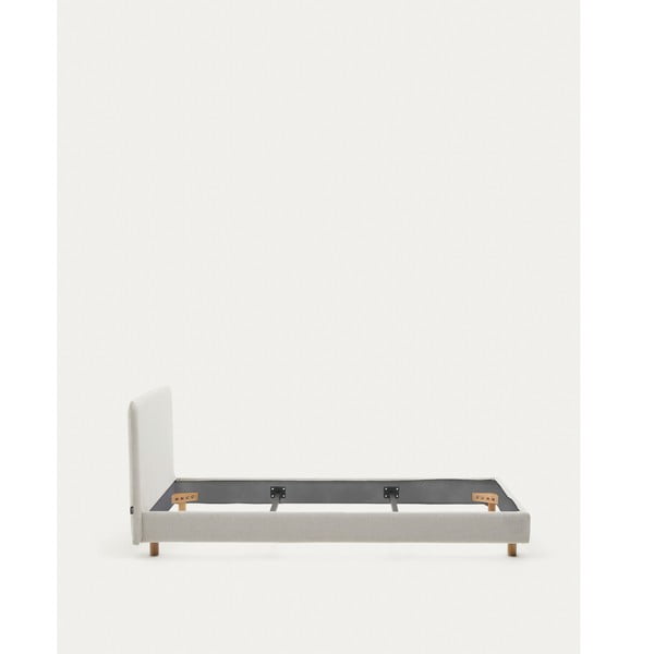 Sivá čalúnená jednolôžková posteľ bez roštu 90x200 cm Valma – Kave Home-image-2