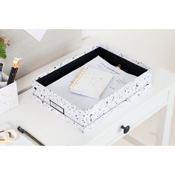 Čierno-biela úložná škatuľa Bigso Box of Sweden Oskar-image-1