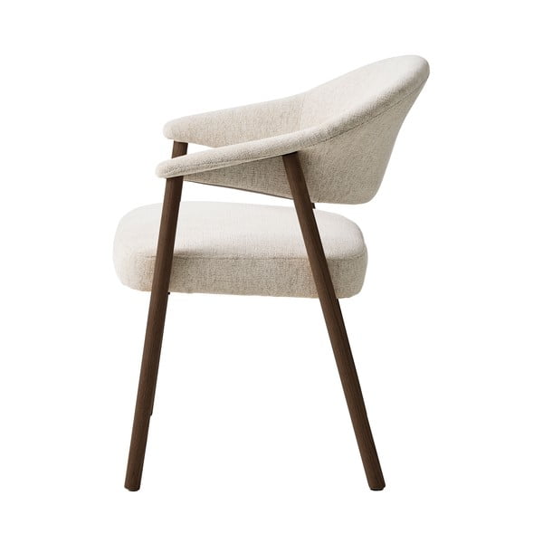 Krémovobiele jedálenské kreslá v súprave s podrúčkami 2 ks z dubového dreva Elk – Unique Furniture-image-3