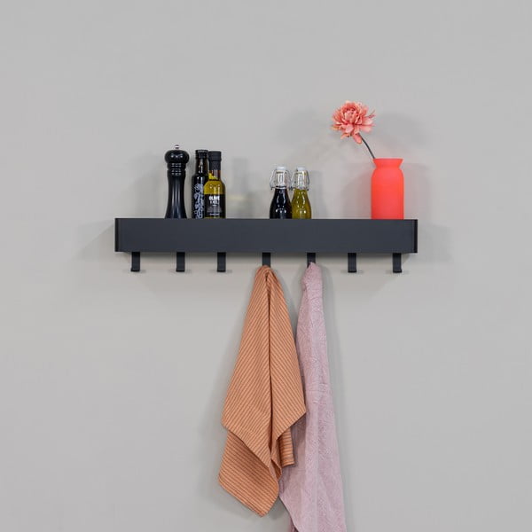 Čierna nástenná oceľová kúpeľňová polička Multi – Spinder Design-image-4