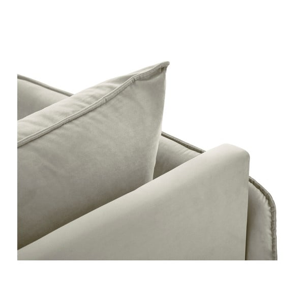 Béžová zamatová leňoška Cosmopolitan Design Vienna, pravý roh-image-4