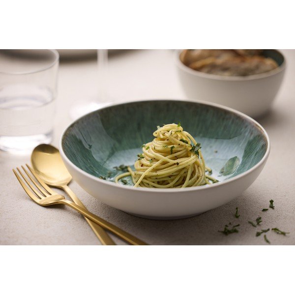 Biela/zelená miska z kameniny 900 ml Gastro White/Green – Bitz-image-3