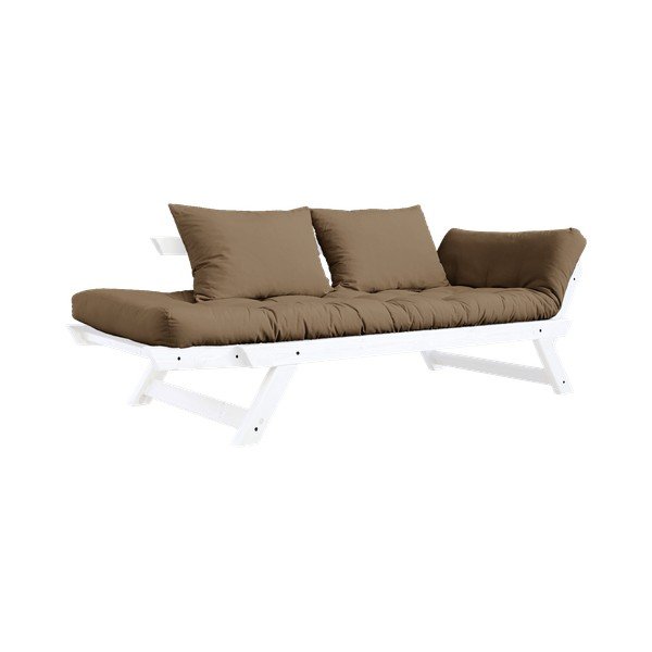 Rozkladacia pohovka s hnedým poťahom Karup Design Bebop White/Mocca-image-4