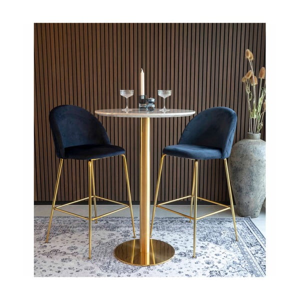 Okrúhly barový stôl s doskou v dekore mramoru ø 70 cm Bolzano – House Nordic-image-4