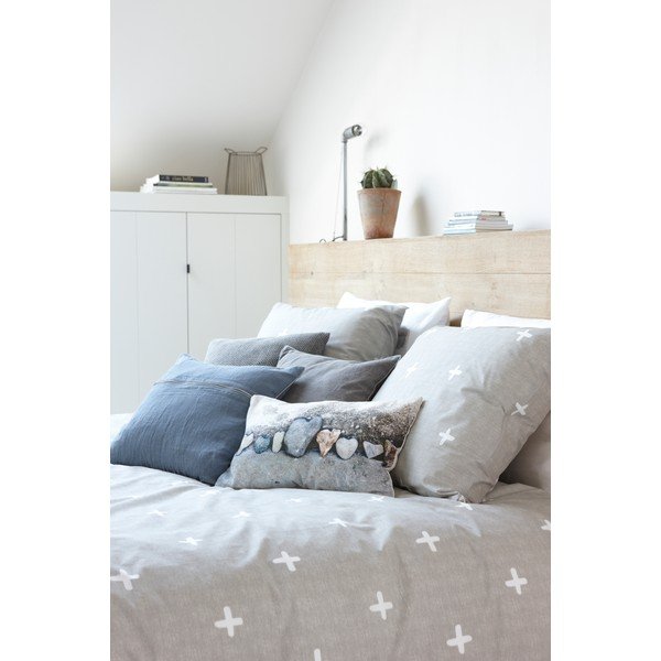 Béžovosivé bavlnené obliečky na dvojlôžko Walra Jentellei, 200 × 220 cm-image-1