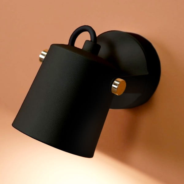 Čierne nástenné svietidlo SULION Ibai, výška 11 cm-image-1