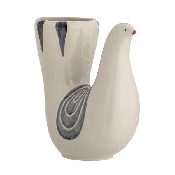 Krémová ručne maľovaná váza z kameniny (výška 19 cm) Trudy – Bloomingville-image-3