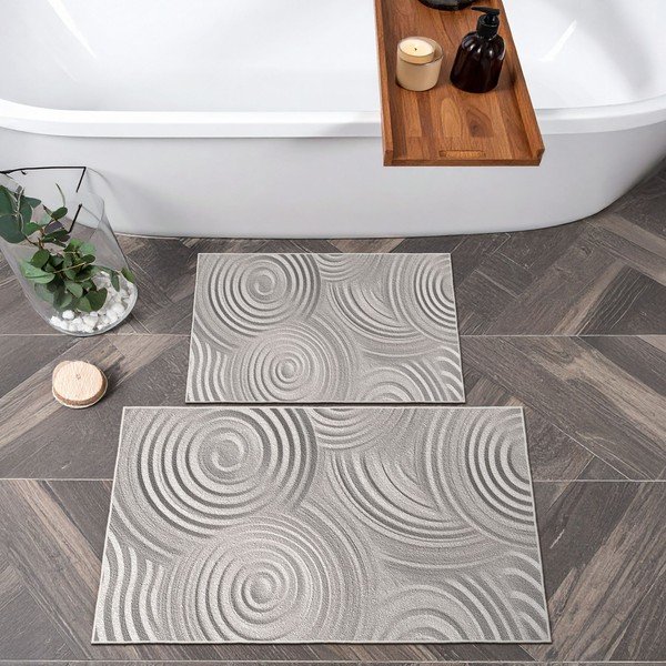 Svetlosivé kúpeľňové predložky v súprave 2 ks 60x100 cm – Foutastic-image-4