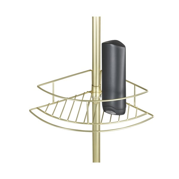 Rohová teleskopická kúpeľňová polička z nerezovej ocele v zlatej farbe Dolcedo - Wenko-image-4