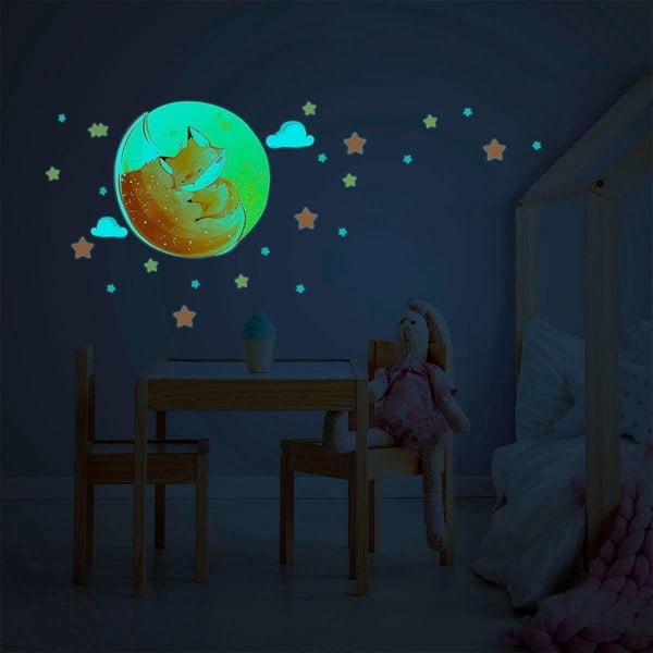 Detská samolepka na stenu 30x30 cm Dreamy Fox - Ambiance-image-1