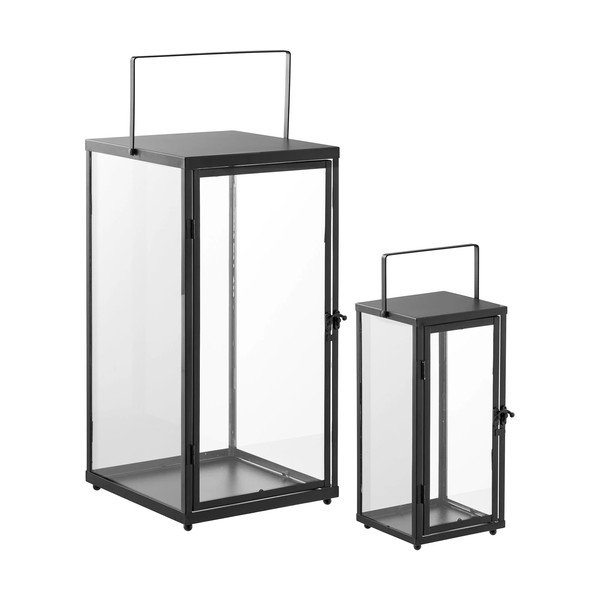 Sklenený lampáš 2 ks (výška  50 cm) Ibra – House Nordic