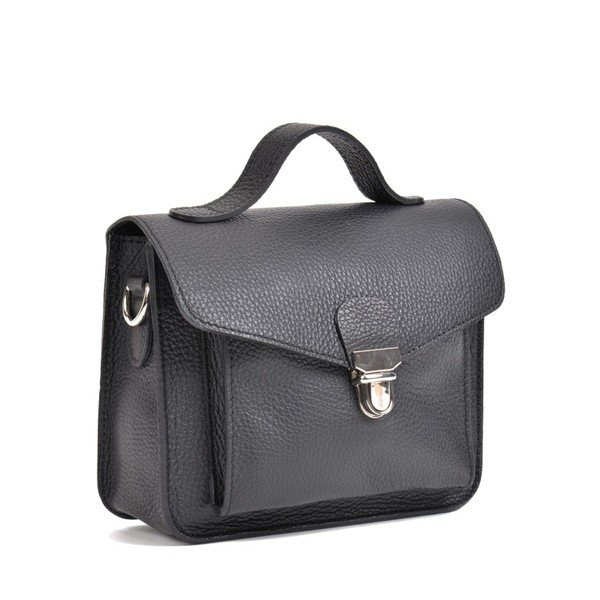 Čierna kožená kabelka Mangotti Bags Cristina-image-4
