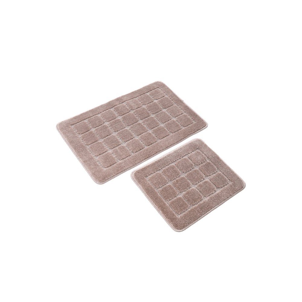 Hnedé kúpeľňové predložky v súprave 2 ks 50x80 cm Kareli – Foutastic