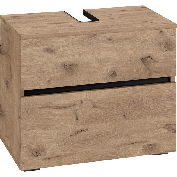 Skrinka pod umývadlo v dekore duba v prírodnej farbe 60x55 cm Wisla – Støraa-image-2