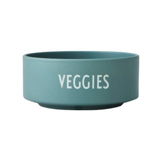 Tyrkysovomodrá porcelánová miska Design Letters Veggies, ø 12 cm