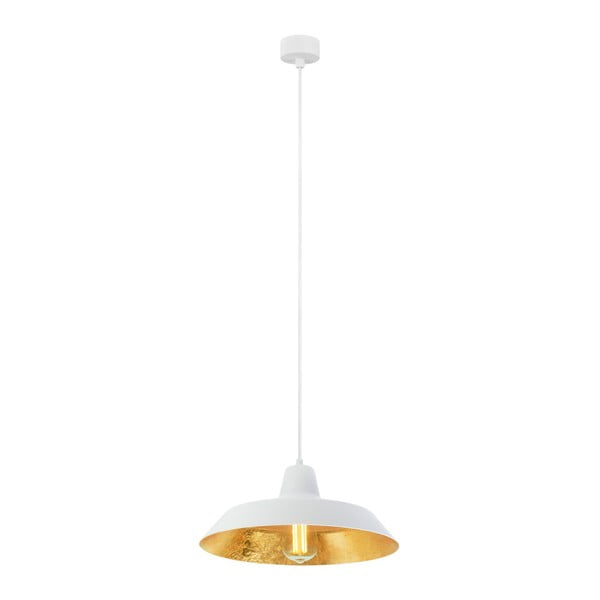 Biele stropné svietidlo s detailom v zlatej farbe Bulb Attack Cinco