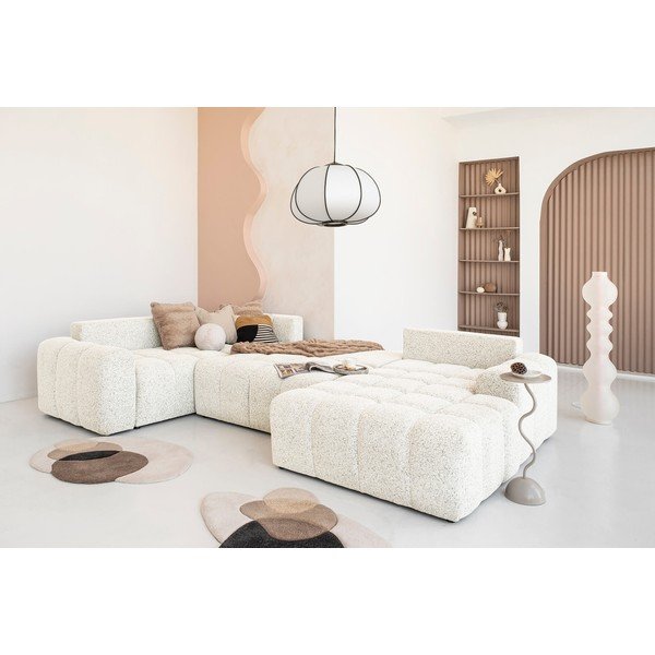 Krémová rozkladacia modulárna rohová pohovka s úložným priestorom (ľavý roh) Lulu – Miuform-image-1