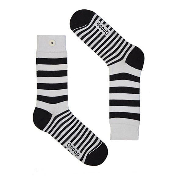 Ponožky Qnoop Linear Wide White, veľ. 43-46