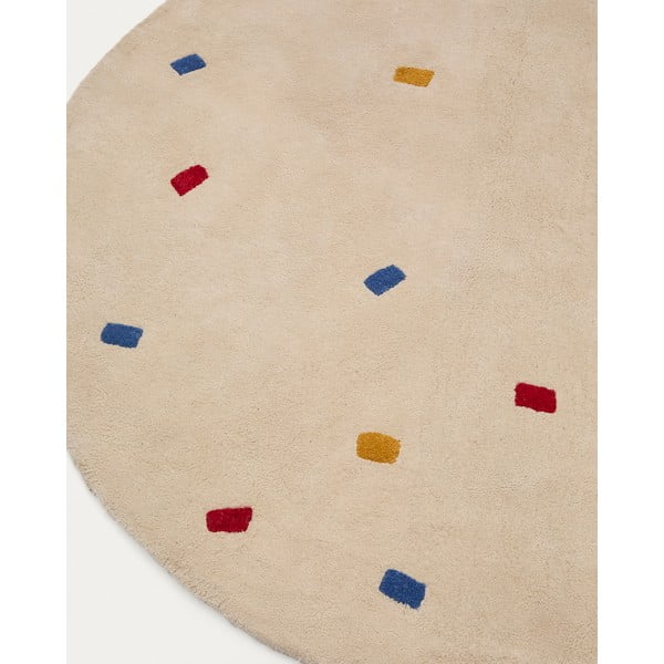 Krémový bavlnený detský koberec ø120 cm Luli – Kave Home-image-3