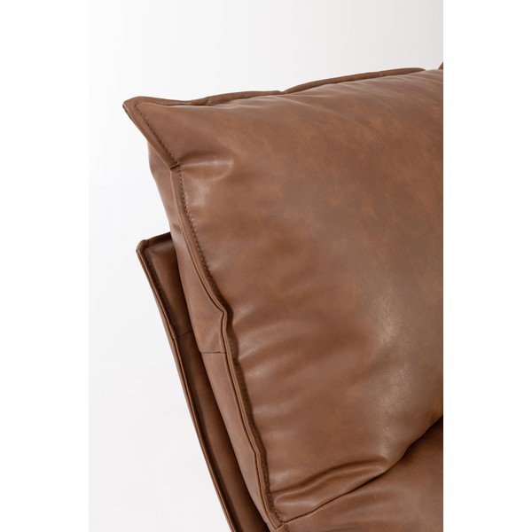 Koňakovohnedé kreslo s úložným priestorom z imitácie kože Alanez – Bizzotto-image-1