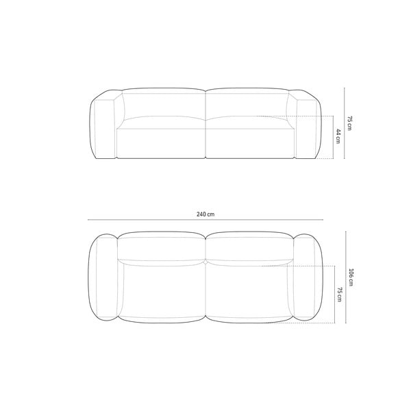 Svetlohnedá zamatová pohovka 240 cm Martina – Micadoni -image-4