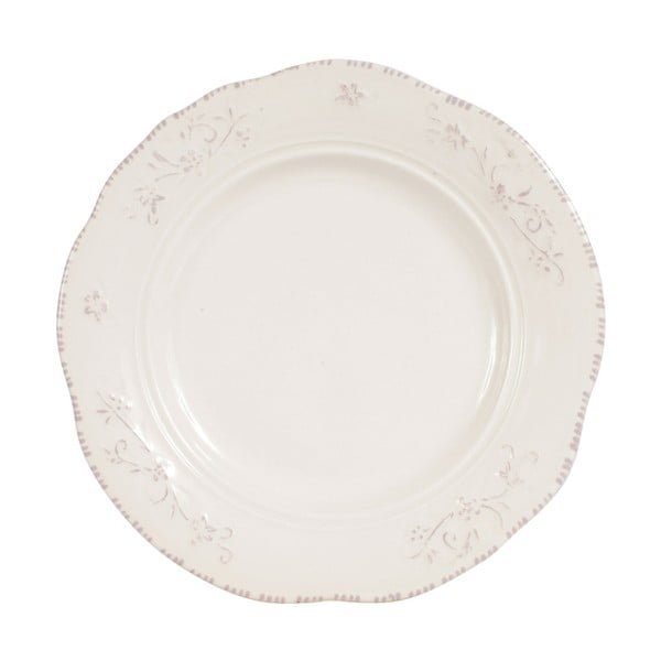 Biely dezertný tanier Comptoir de Famille Lise, 19,5 cm