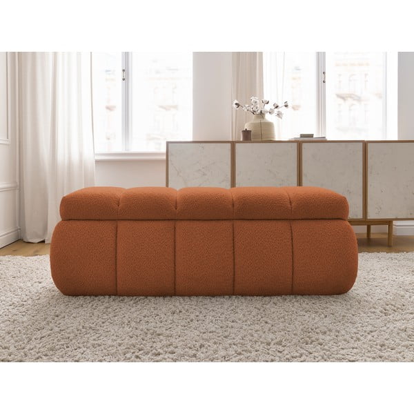 Oranžová lavica z textílie buklé – Bobochic Paris-image-4