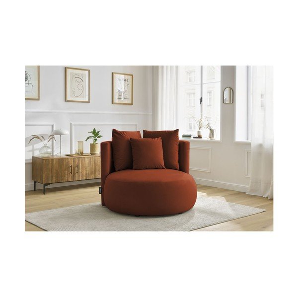 Oranžové zamatové kreslo Cesar – Bobochic Paris-image-1