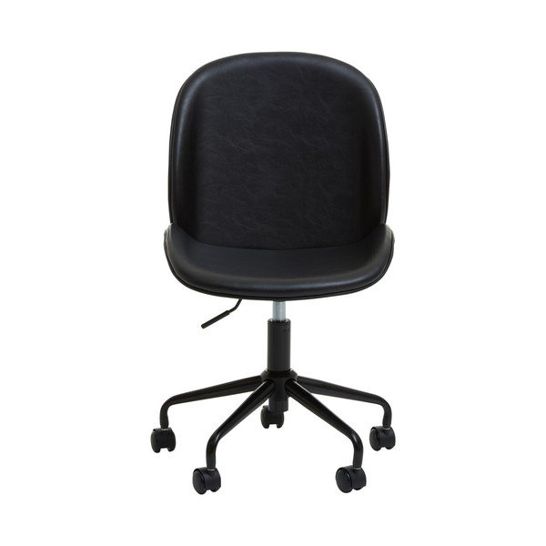 Čierna kancelárska stolička z imitácie kože Clinton – Premier Housewares-image-2
