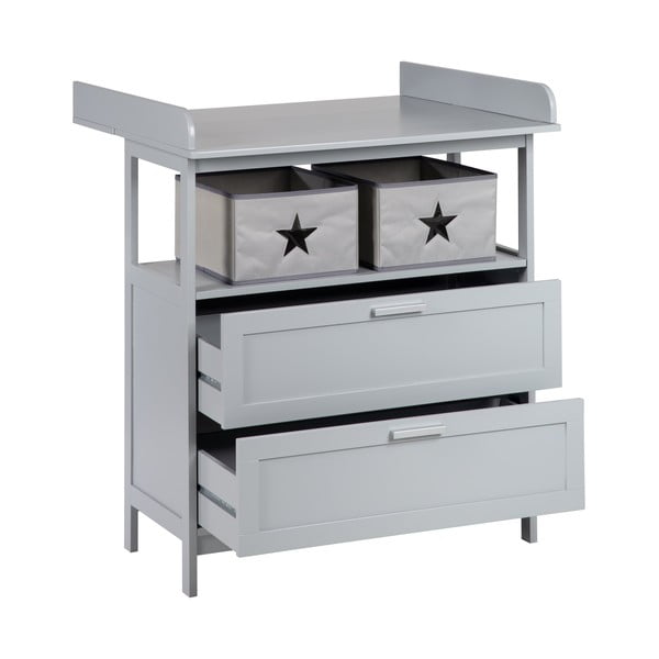 Sivá detská komoda s prebaľovacím pultom 87x100x75 cm Hamburg – Roba-image-2
