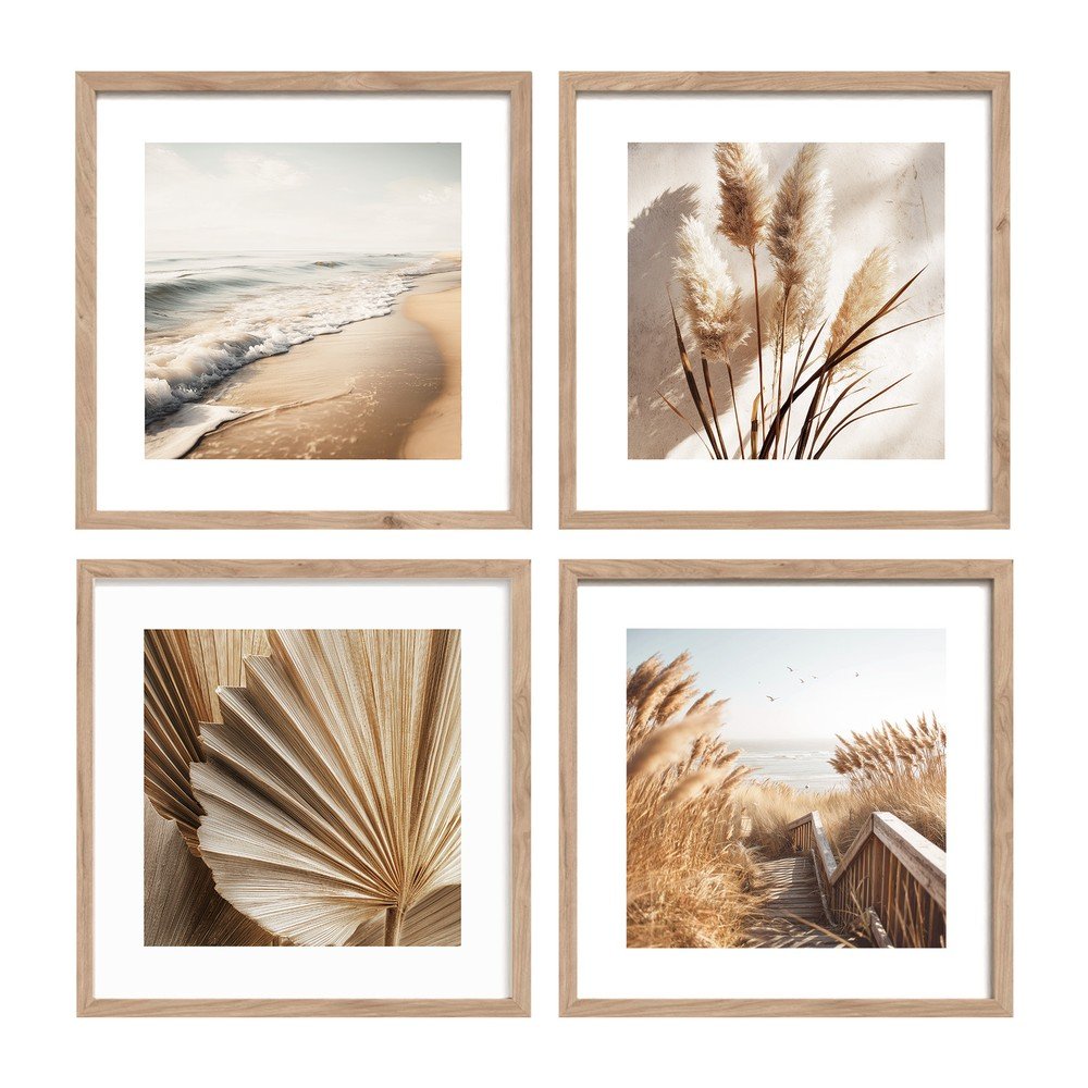 E-shop Tlačené obrazy v súprave 4 ks s rámom 30x30 cm Boho Dreams – Styler