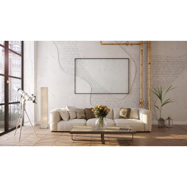 Béžová stojacia lampa s textilným tienidlom (výška  110 cm) Thor – Fischer & Honsel-image-2