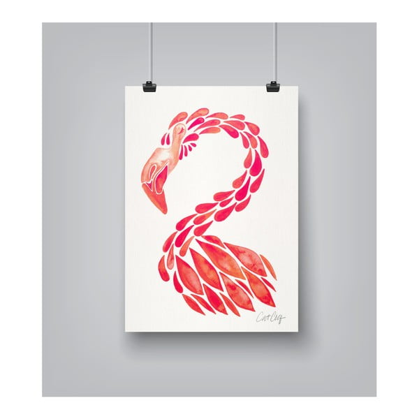 Plagát Americanflat Miami Flamingo, 30 x 42 cm