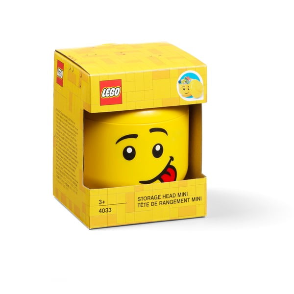Žltá úložná škatuľa v tvare hlavy LEGO® silly, 10,5 x 10,6 x 12 cm-image-4