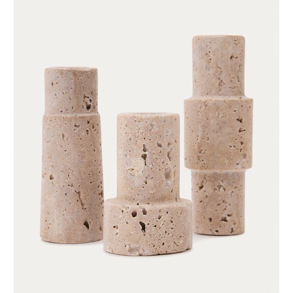 Kamenné svietniky v súprave 3 ks Majid – Kave Home-image-2