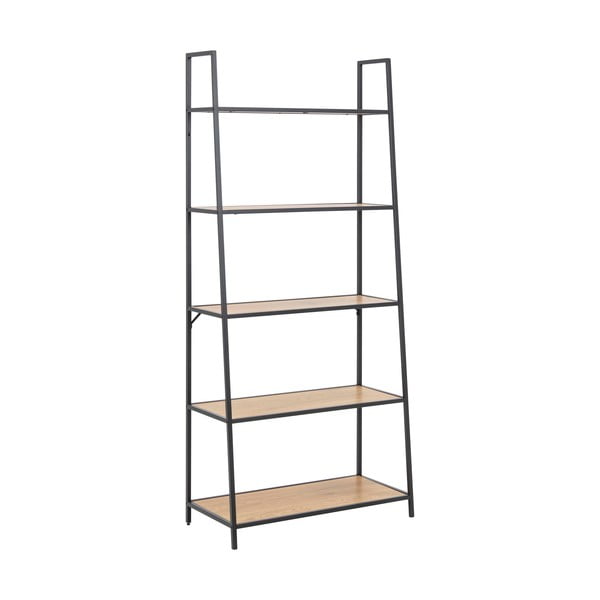 Regál v dekore duba v čierno-prírodnej farbe 77x175 cm Seaford – Actona-image-2