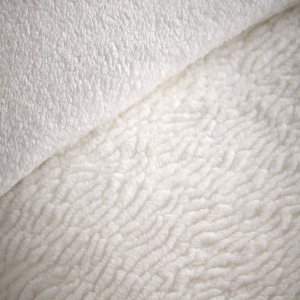Krémovobiele obliečky na dvojlôžko 200x200 cm Textured Wave Faux Fur – Catherine Lansfield-image-3