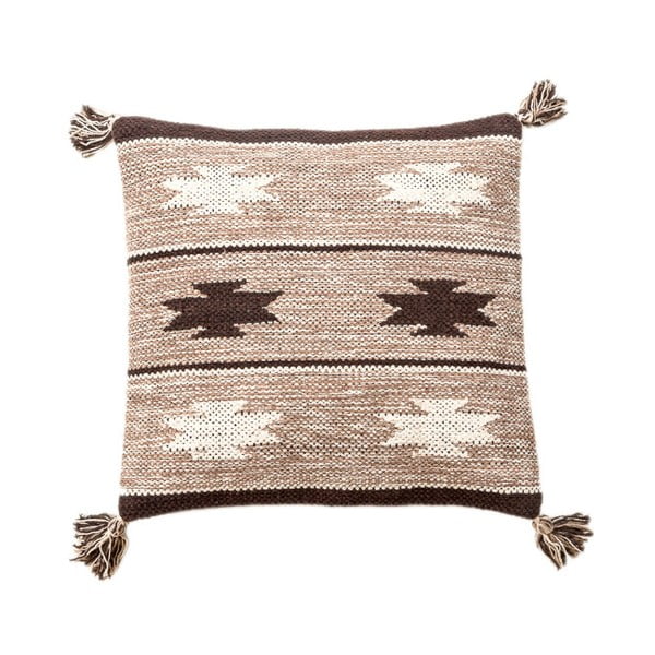 Béžovo-hnedý ručne tkaný vankúš Navaei & Co Kalush Kilim, 45 x 45 cm