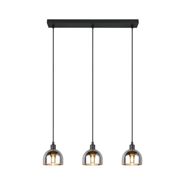 Závesné svietidlo so skleneným tienidlom v čierno-striebornej farbe Molly – Reality-image-1