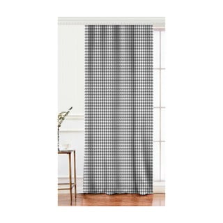 Čierno-biely záves s prímesou bavlny Minimalist Home World, 140 x 260 cm