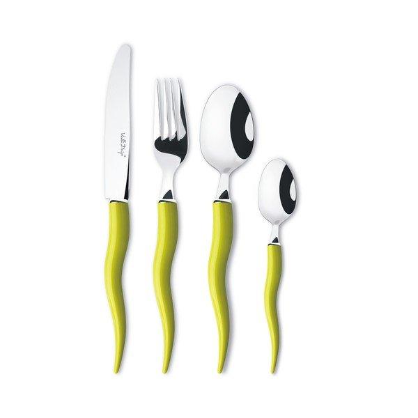 Sada príboru Mio Tullio 5 ks, zelená/biela-image-1