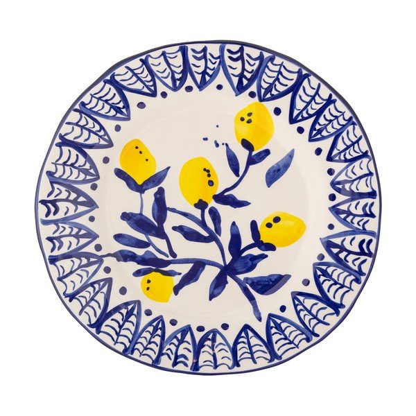 Biely/modrý servírovací kameninový tanier ø 27 cm Maxima – Bloomingville-image-4