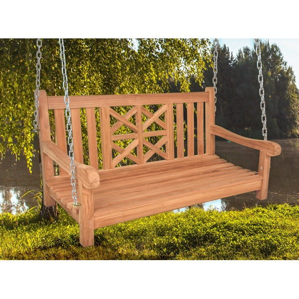Drevená záhradná hojdačka v prírodnej farbe Latoa – Garden Pleasure-image-1