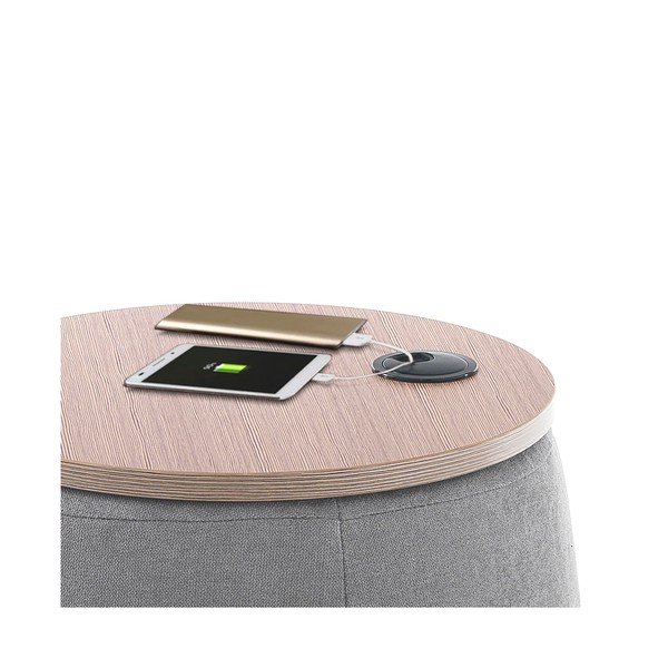 Sivý puf s úložným priestorom Tomasucci Barril, ø 40 cm-image-3