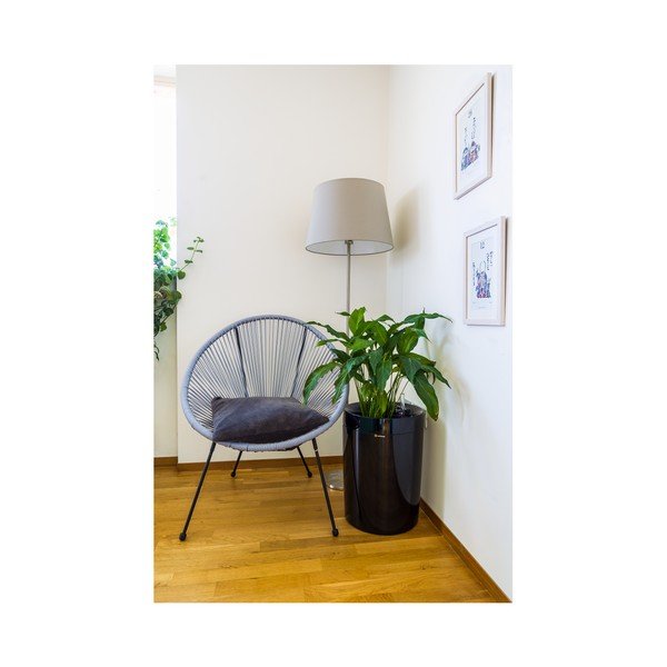 Čierny samozavlažovací kvetináč Plastia Calimera B2, ø 50 cm-image-1