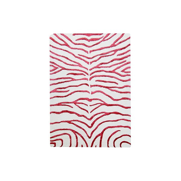 Ručne tkaný koberec Zebra, 153x244 cm, červený