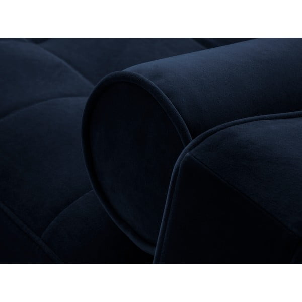 Modrá zamatová rozkladacia rohová pohovka Milo Casa Santo, pravý roh-image-1