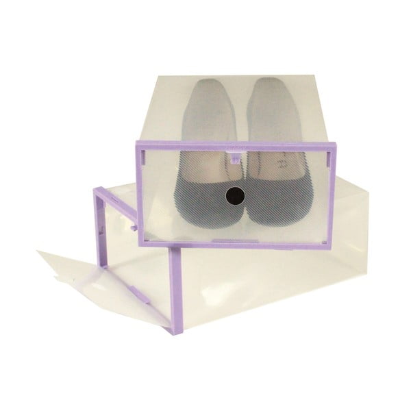 Sada 2 boxov na topánky s fialovým lemom JOCCA, 28 × 20,7 cm